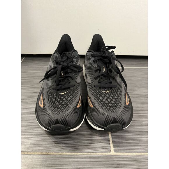 Hoka One One Clifton 9 Women's Black/Rose Gold Running Shoes Size 8.5D WIDE - Picture 2 of 6